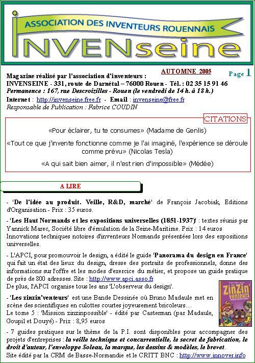 Magazine d'automne 2005  -  page 1